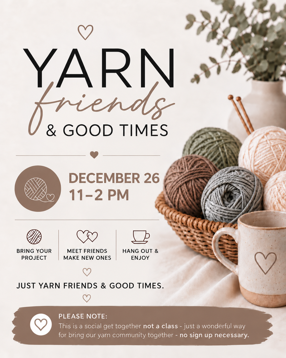 YARN FRIENDS & GOOD TIMES - SATURDAY EDITION!