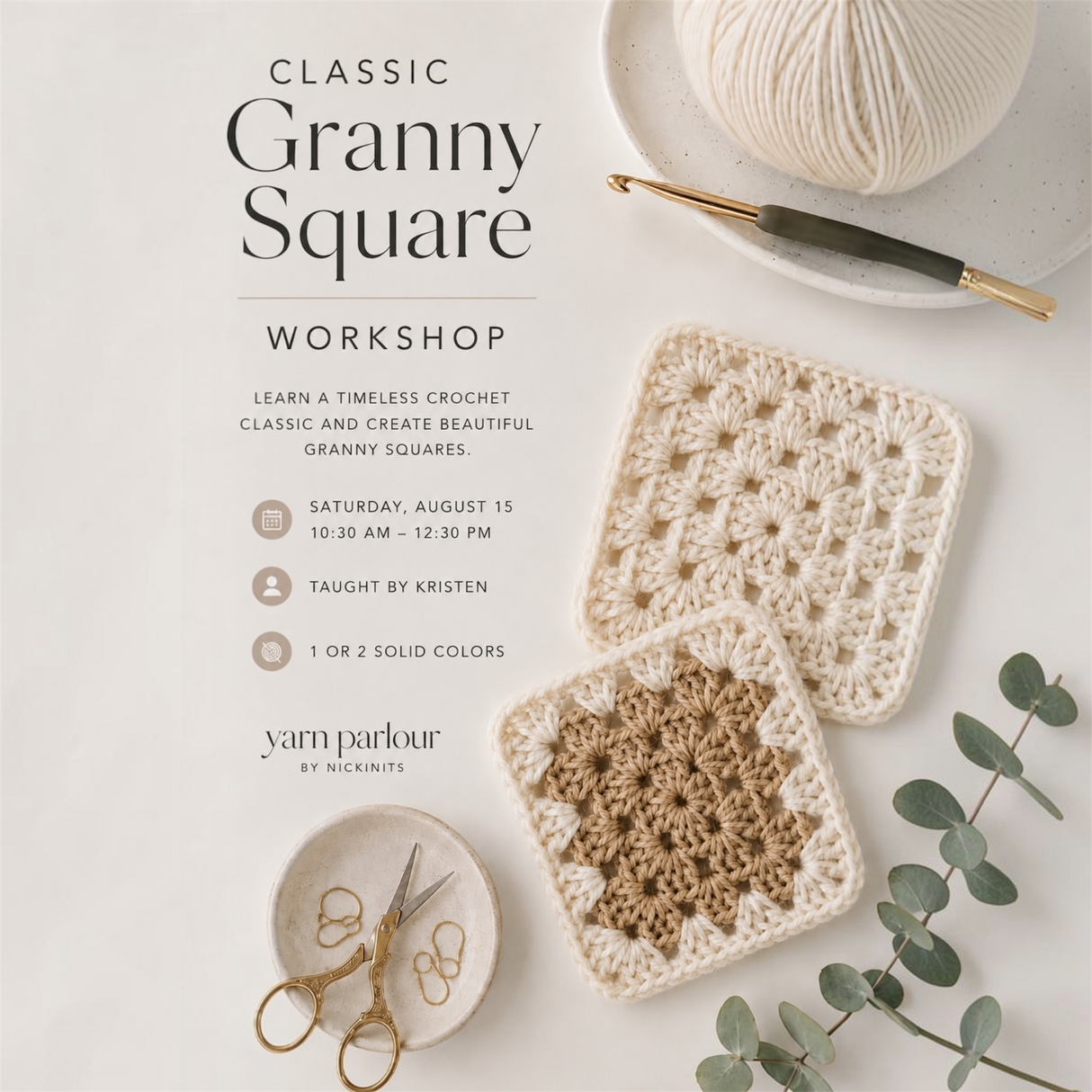 August 15: Classic Granny Square Workshop