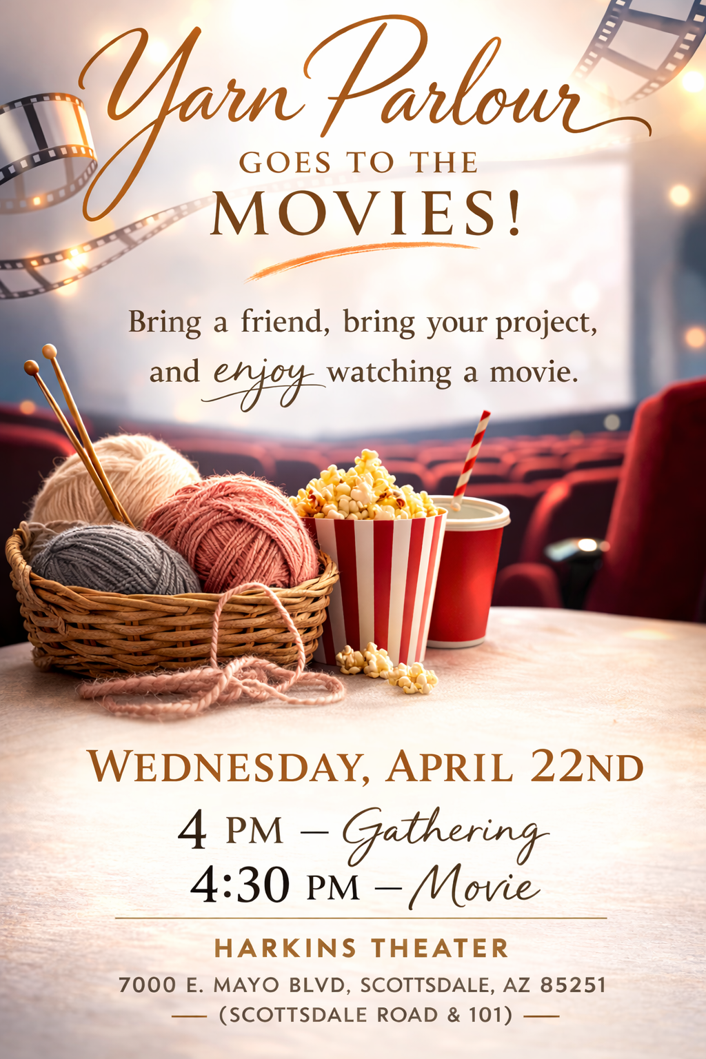 April 22: Yarn Parlour is going to the Movies