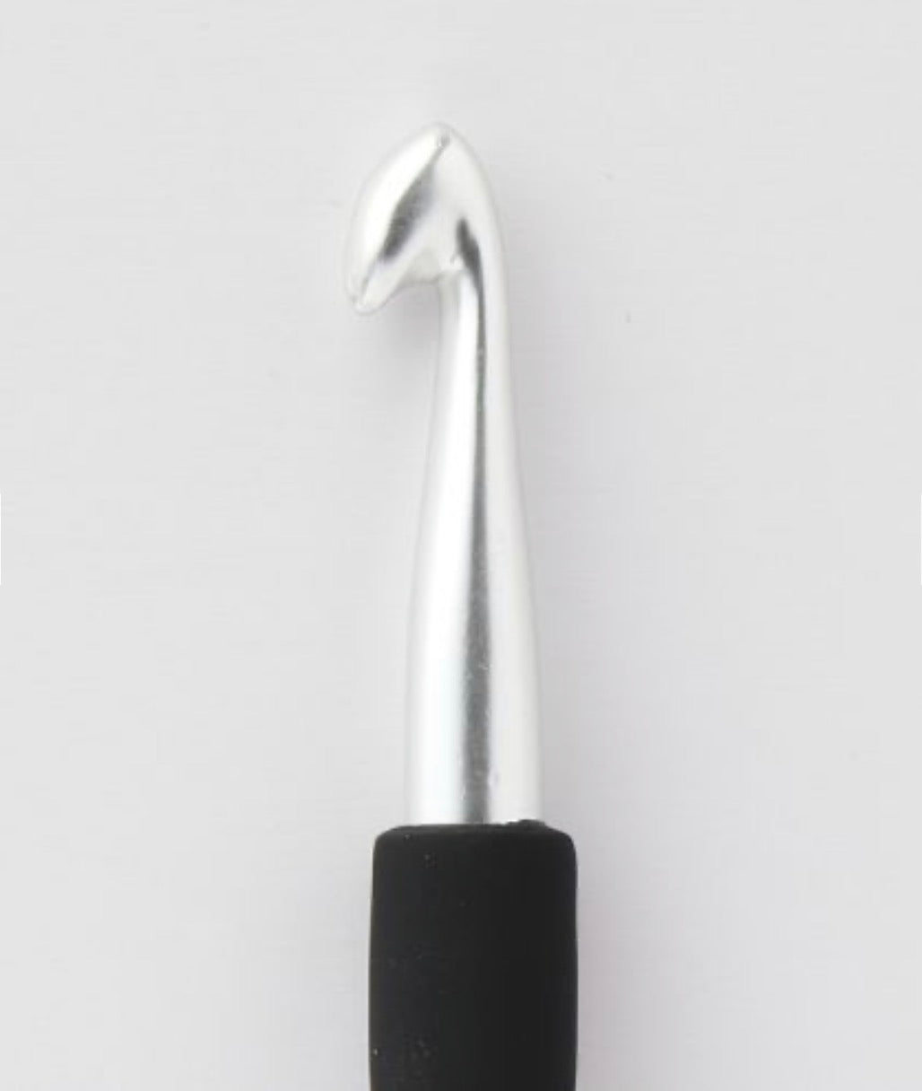Crochet Hook Aluminium silver with soft handle