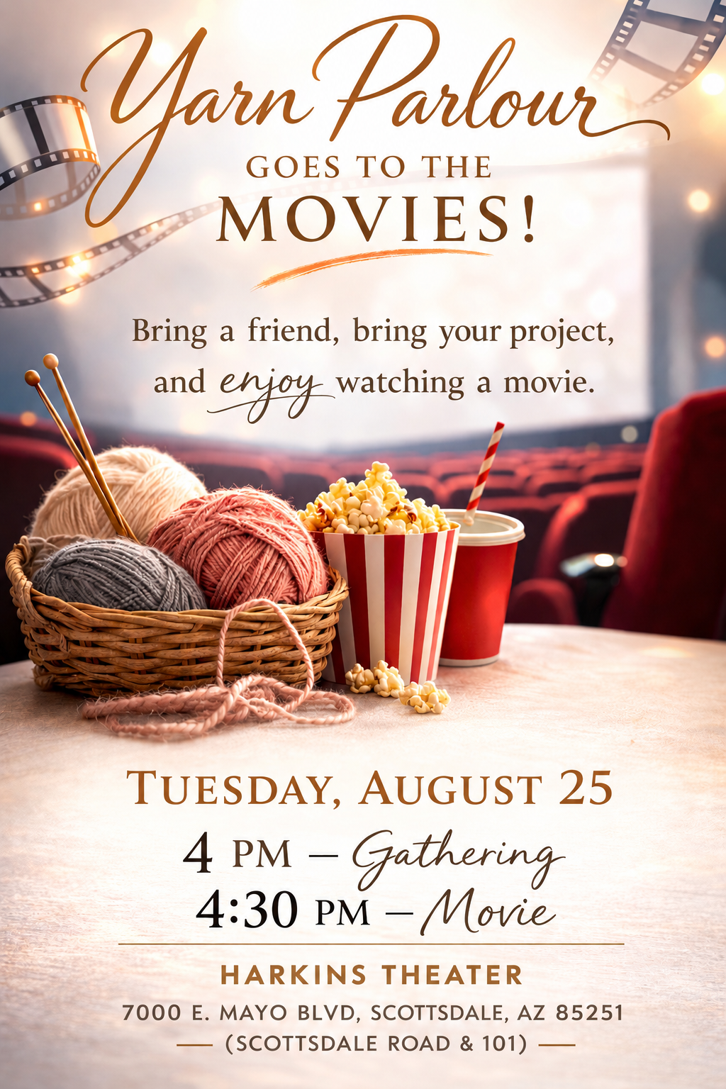August 25: Yarn Parlour is going to the Movies