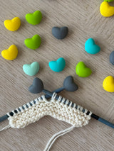 2 Pair of Heart Needle Stoppers
