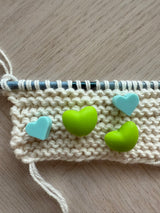 2 Pair of Heart Needle Stoppers