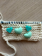 2 Pair of Heart Needle Stoppers