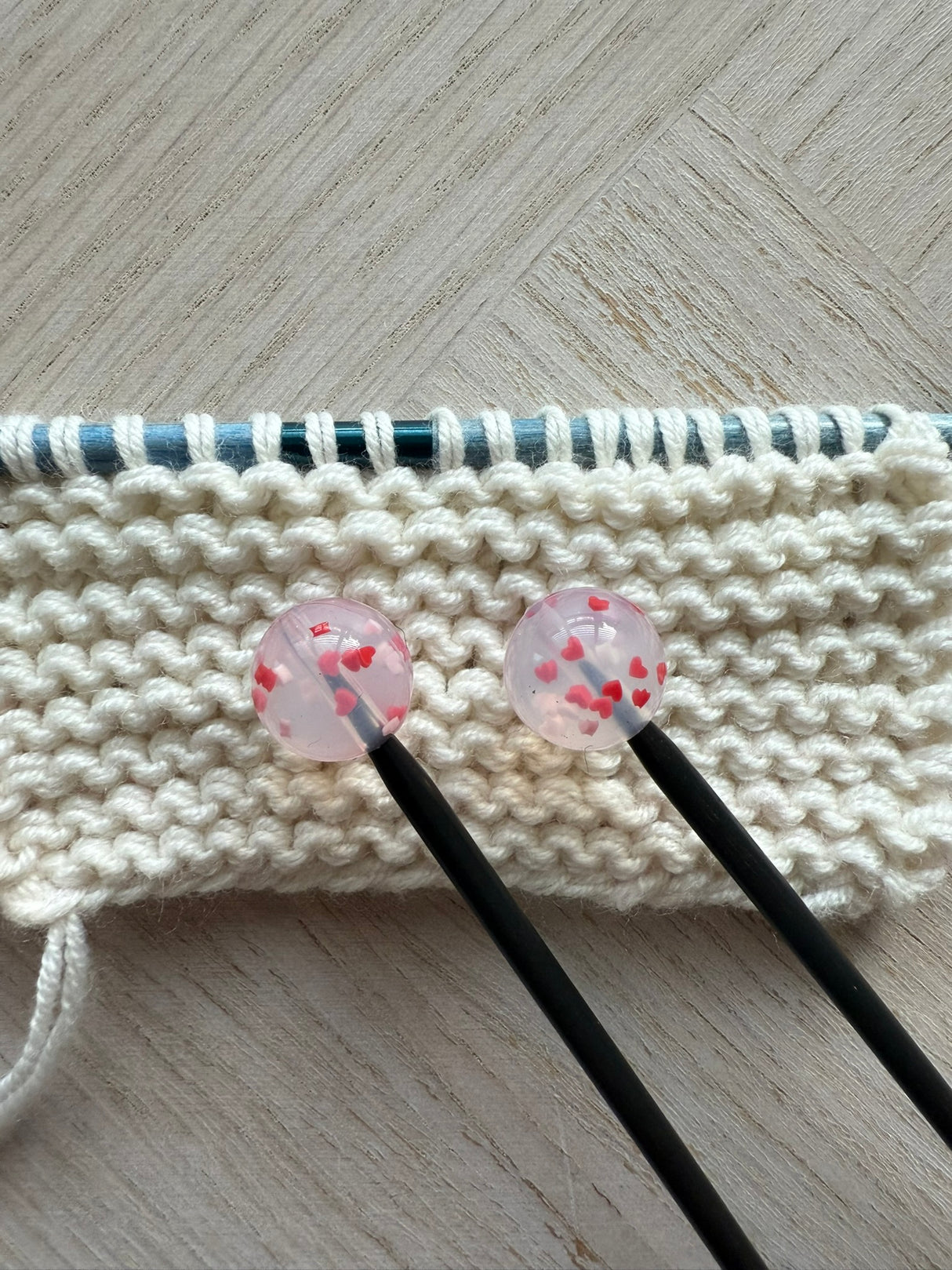 Heart printed Round Clear Needle Stoppers